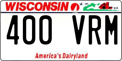 WI license plate 400VRM