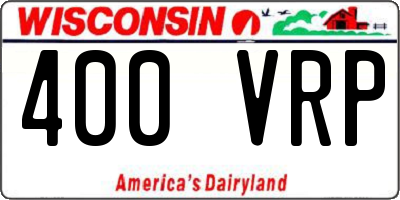 WI license plate 400VRP