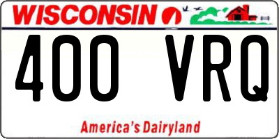 WI license plate 400VRQ