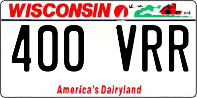 WI license plate 400VRR