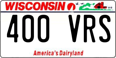 WI license plate 400VRS