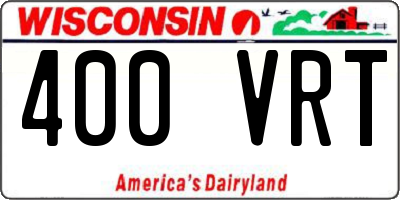 WI license plate 400VRT
