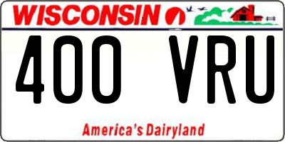 WI license plate 400VRU
