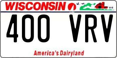 WI license plate 400VRV