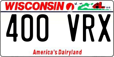 WI license plate 400VRX