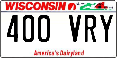 WI license plate 400VRY