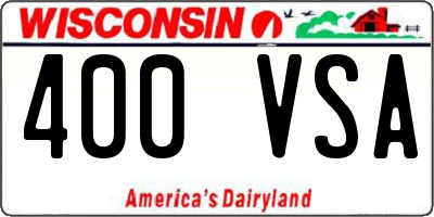 WI license plate 400VSA