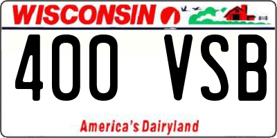 WI license plate 400VSB