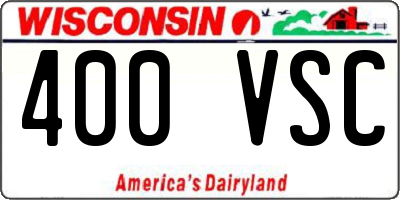 WI license plate 400VSC