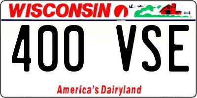 WI license plate 400VSE