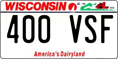 WI license plate 400VSF