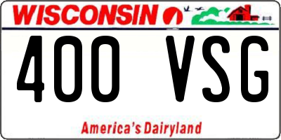 WI license plate 400VSG