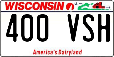 WI license plate 400VSH