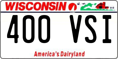 WI license plate 400VSI