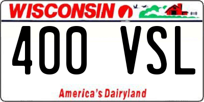 WI license plate 400VSL