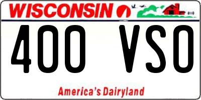 WI license plate 400VSO
