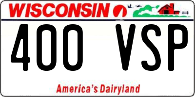 WI license plate 400VSP