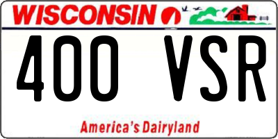 WI license plate 400VSR