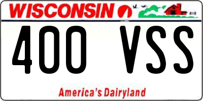 WI license plate 400VSS