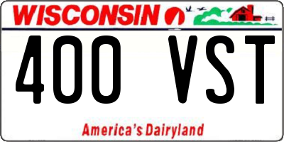 WI license plate 400VST