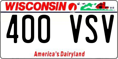 WI license plate 400VSV