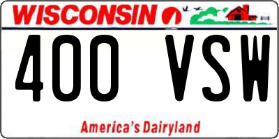 WI license plate 400VSW