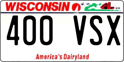 WI license plate 400VSX