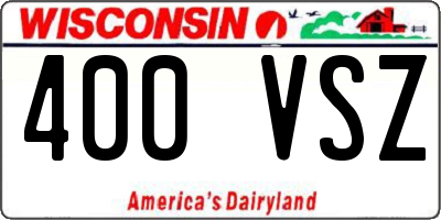 WI license plate 400VSZ