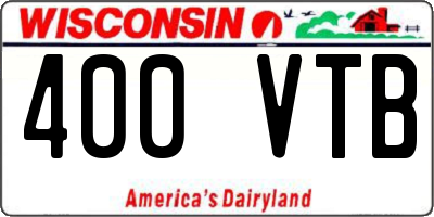 WI license plate 400VTB