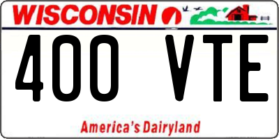 WI license plate 400VTE