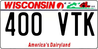 WI license plate 400VTK