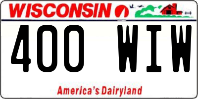 WI license plate 400WIW