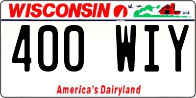 WI license plate 400WIY
