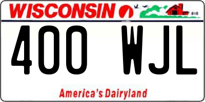 WI license plate 400WJL