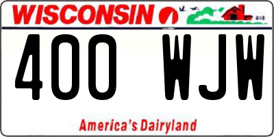 WI license plate 400WJW