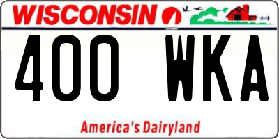 WI license plate 400WKA