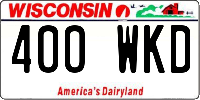 WI license plate 400WKD