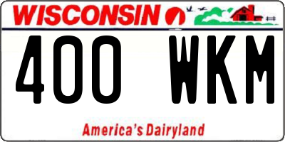 WI license plate 400WKM