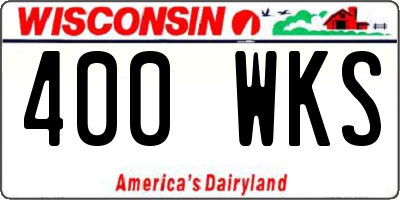 WI license plate 400WKS