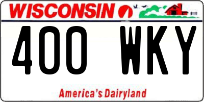 WI license plate 400WKY