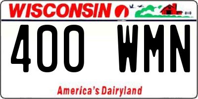 WI license plate 400WMN