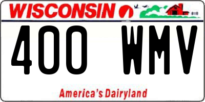 WI license plate 400WMV