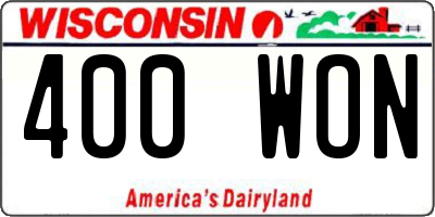 WI license plate 400WON