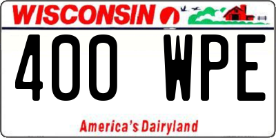 WI license plate 400WPE