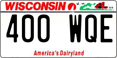 WI license plate 400WQE