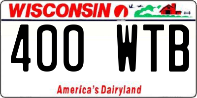 WI license plate 400WTB