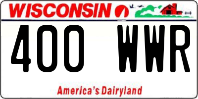 WI license plate 400WWR