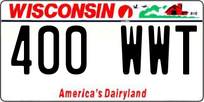 WI license plate 400WWT