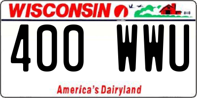 WI license plate 400WWU