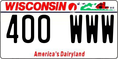 WI license plate 400WWW